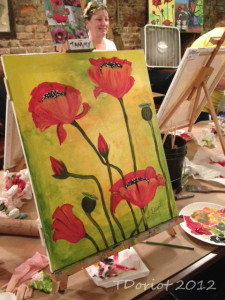 Painting of poppies by Tammy Doriot during the ART Event class on 7/28/12